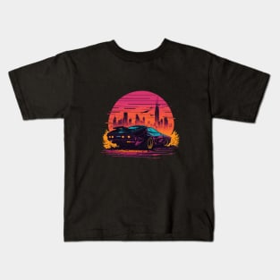 Cyberpunk car anime Kids T-Shirt